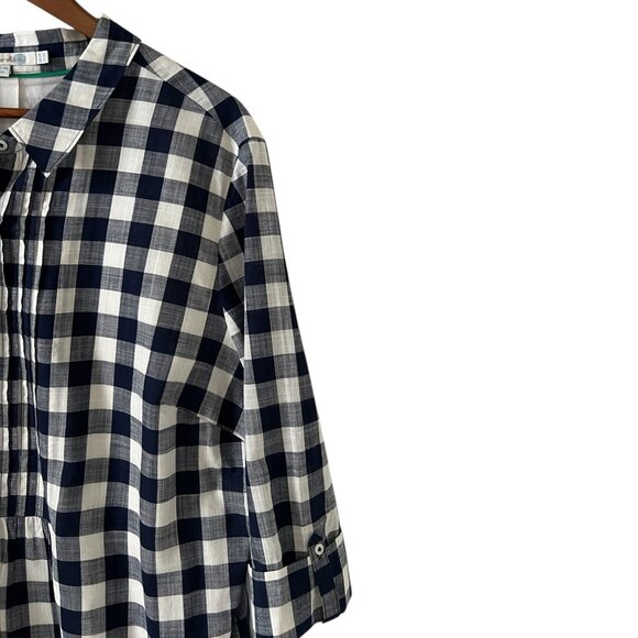 Boden Blue & White Gingham Pintuck Dress Size 18 - Picture 5 of 14